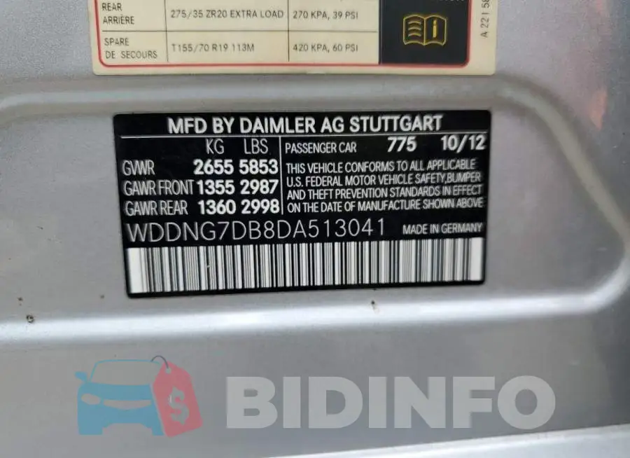 WDDNG7DB8DA513041 Photo# 12
