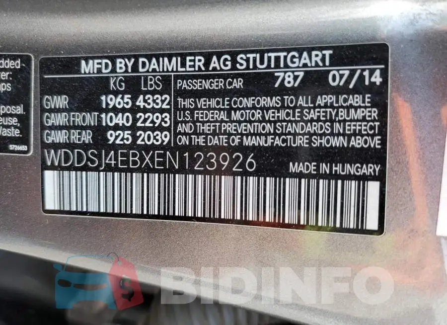 WDDSJ4EBXEN123926 Photo# 10