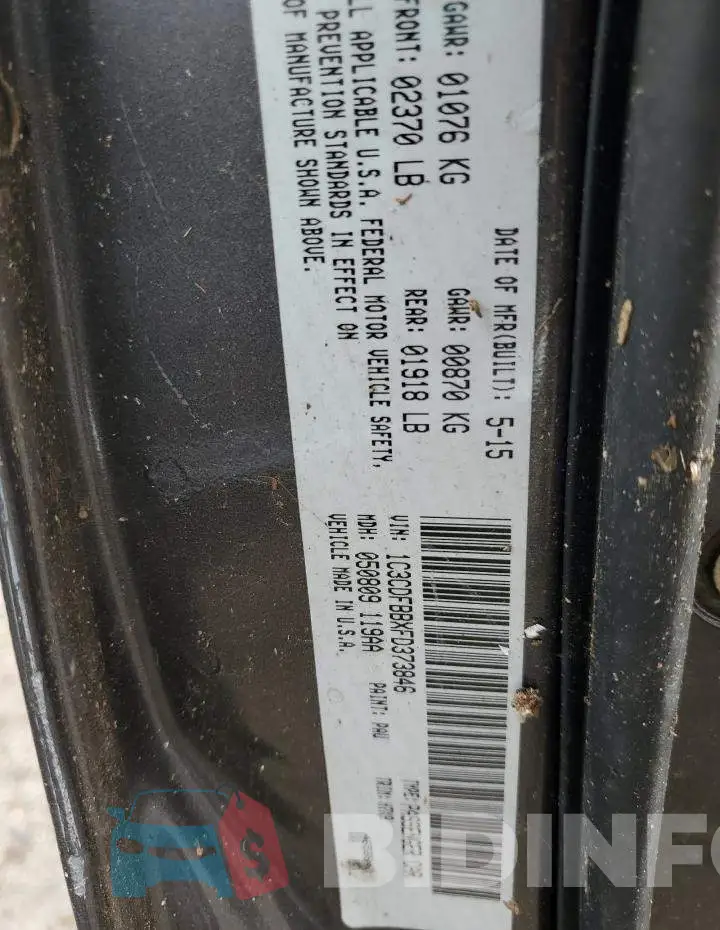 1C3CDFBBXFD373846 Photo# 12