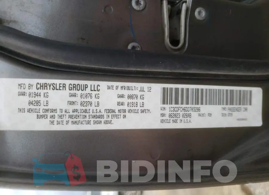 1C3CDFCH6DD703286 Photo# 10