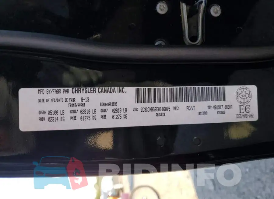 2C3CDXBG6EH106805 Photo# 12