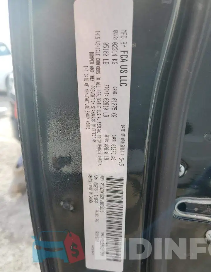 2C3CDXBG9FH863618 Photo# 10
