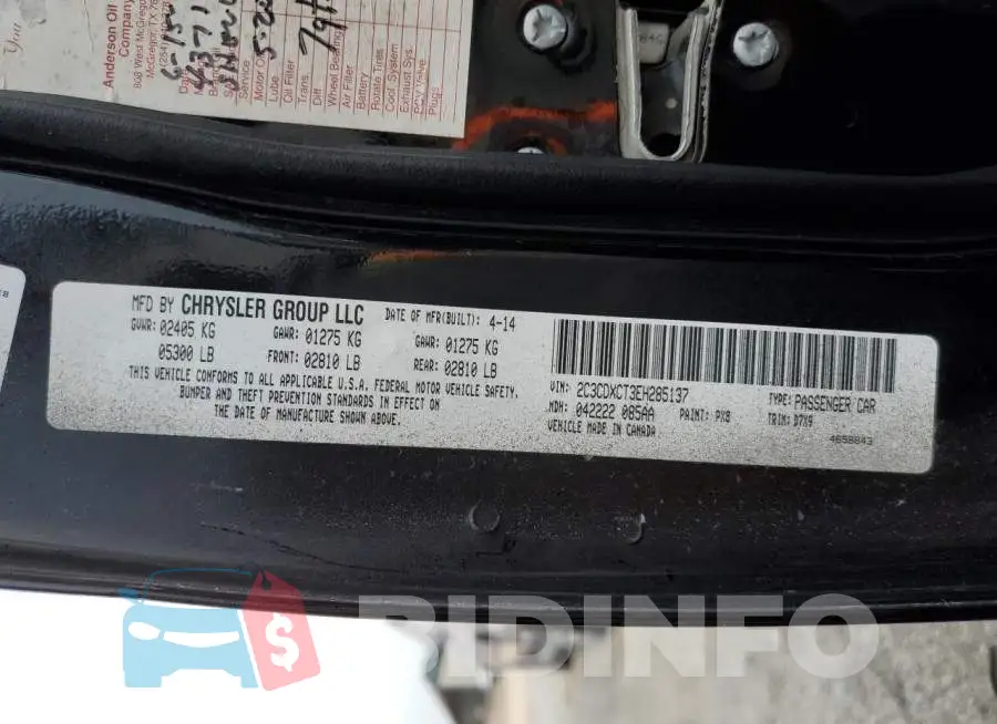 2C3CDXCT3EH285137 Photo# 12
