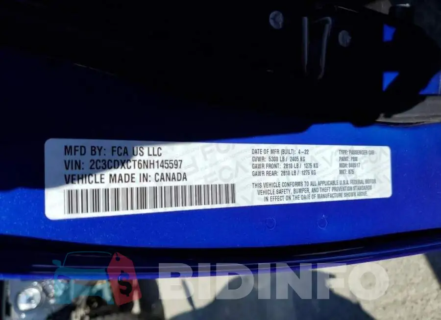 2C3CDXCT6NH145597 Photo# 10
