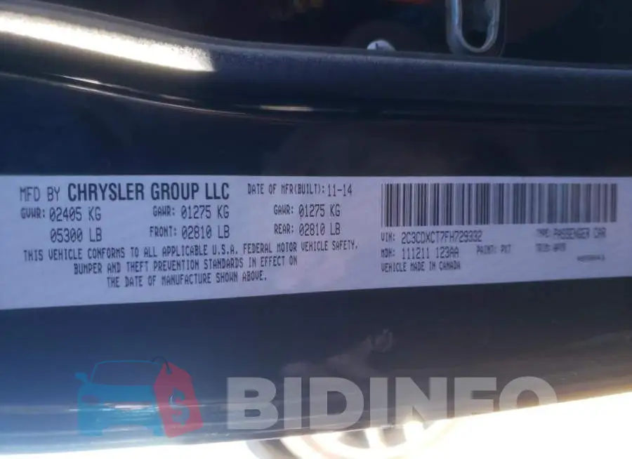 2C3CDXCT7FH729332 Photo# 10