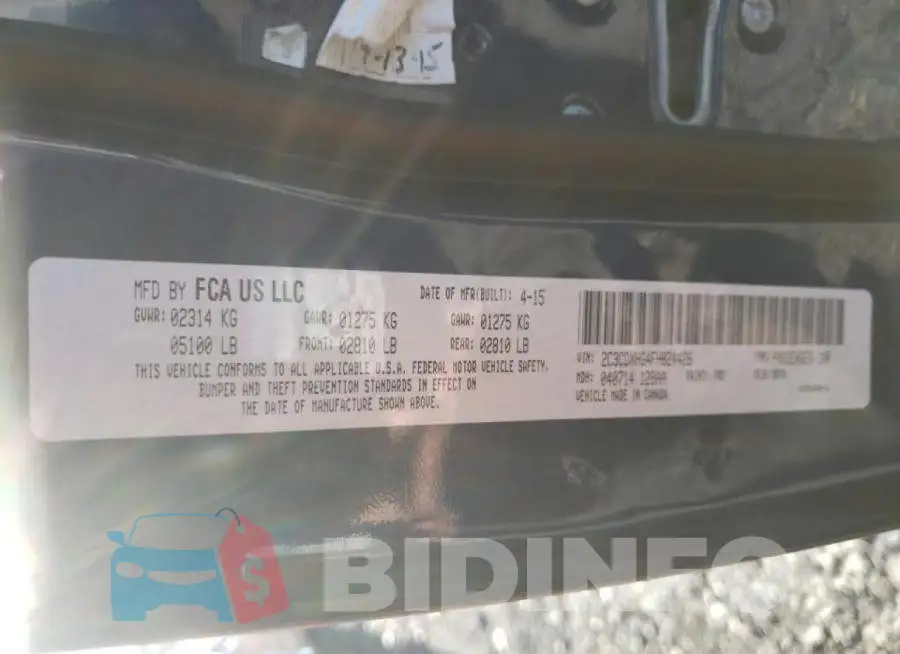 2C3CDXHG4FH824426 Photo# 10
