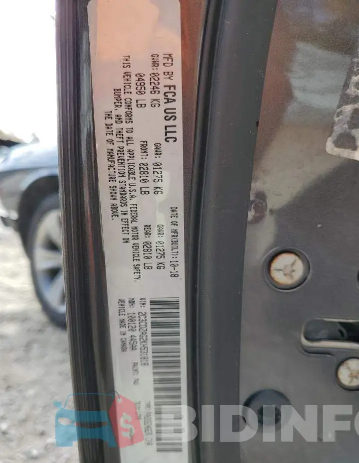 2C3CDZAG2KH531818 Photo# 10
