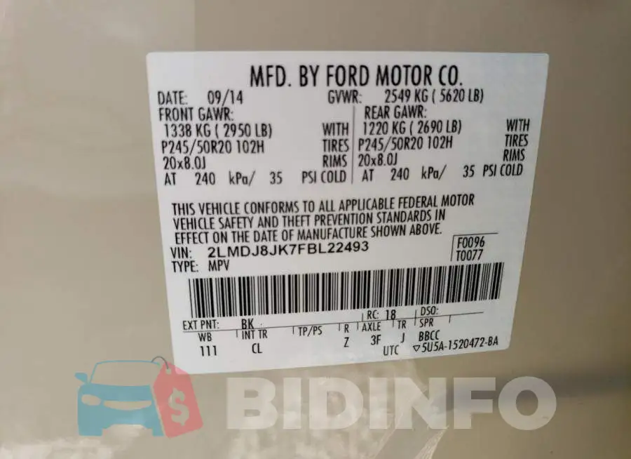 2LMDJ8JK7FBL22493 Photo# 10