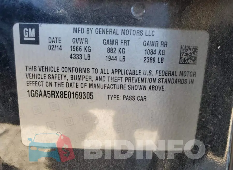 1G6AA5RX8E0169305 Photo# 10