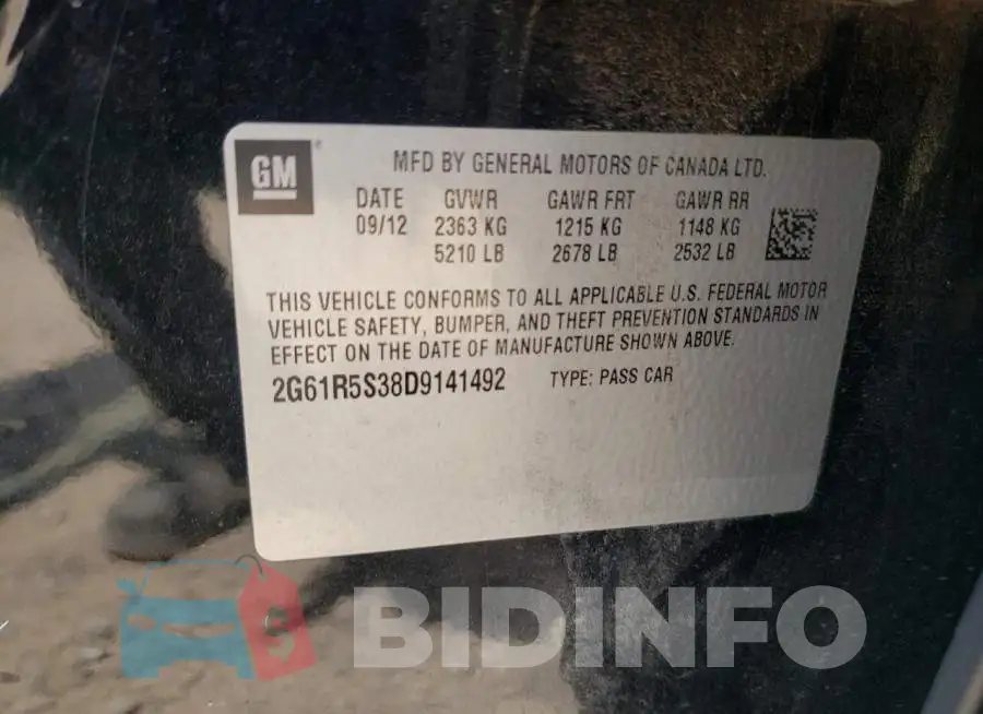 2G61R5S38D9141492 Photo# 10