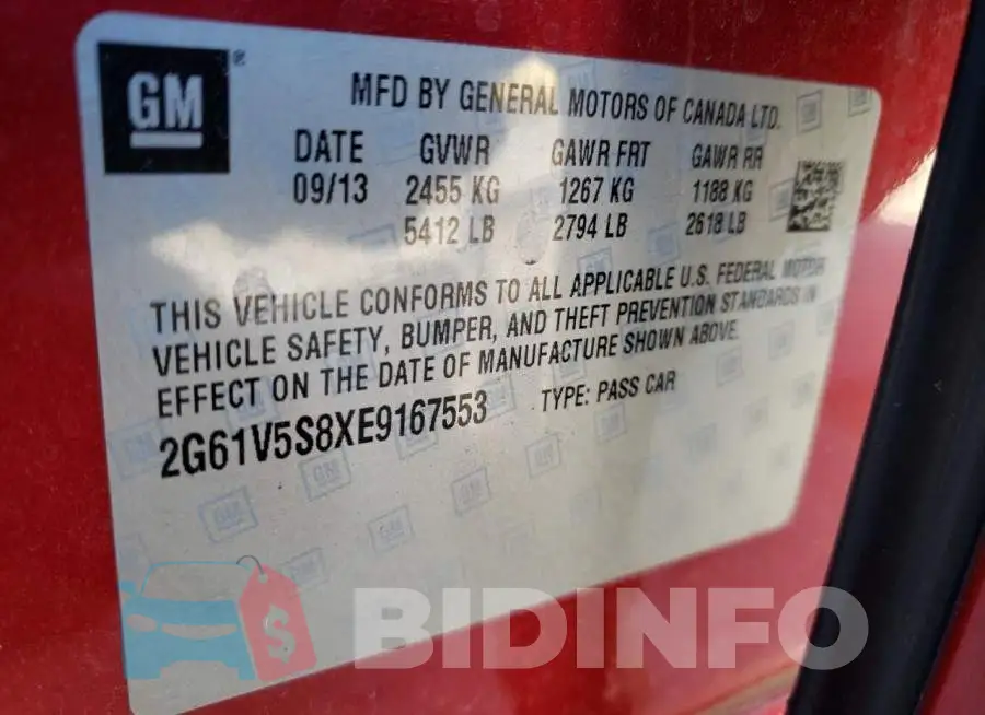 2G61V5S8XE9167553 Photo# 10