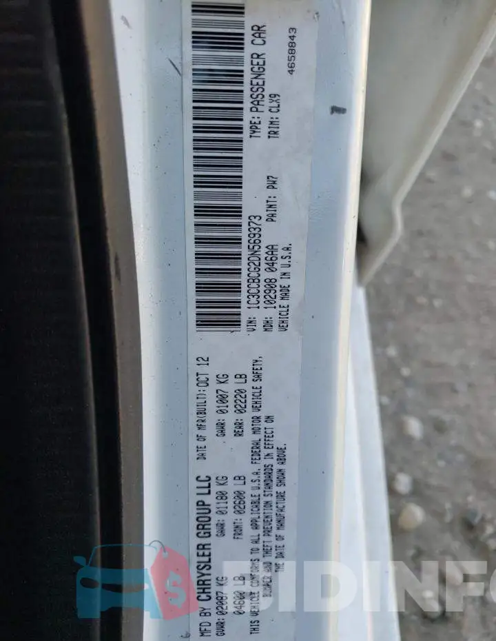 1C3CCBCG2DN569373 Photo# 10
