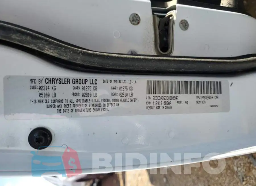 2C3CCABG3EH380947 Photo# 10