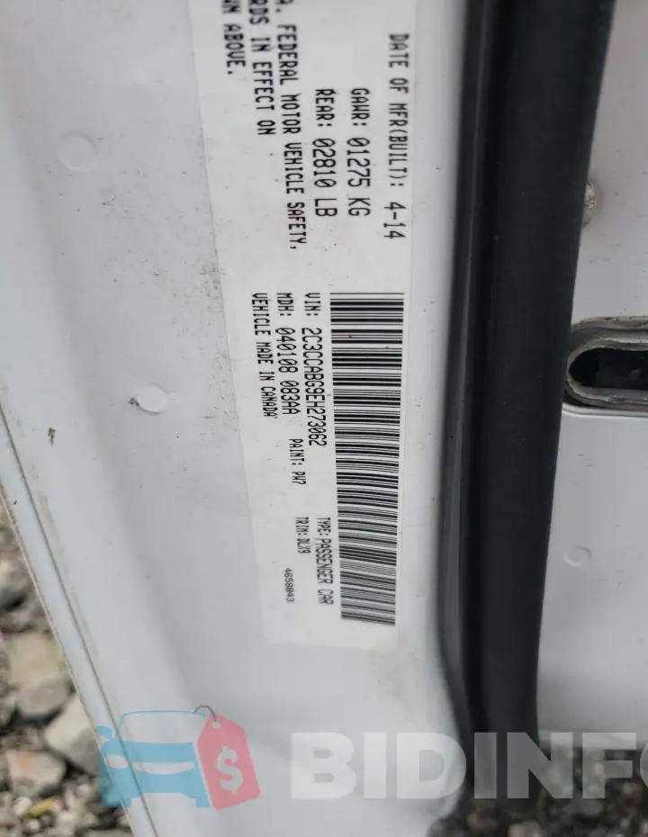 2C3CCABG9EH273062 Photo# 10