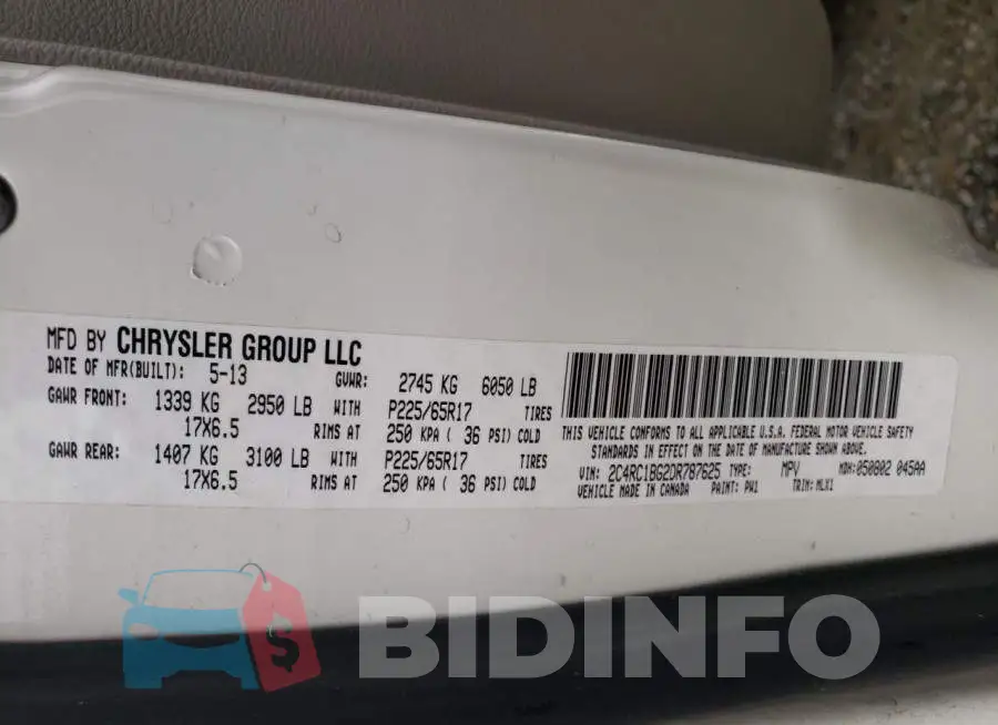 2C4RC1BG2DR787625 Photo# 10