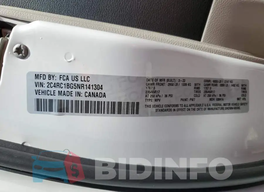 2C4RC1BG5NR141304 Photo# 10