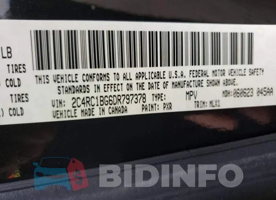 2C4RC1BG6DR797378 Photo# 10