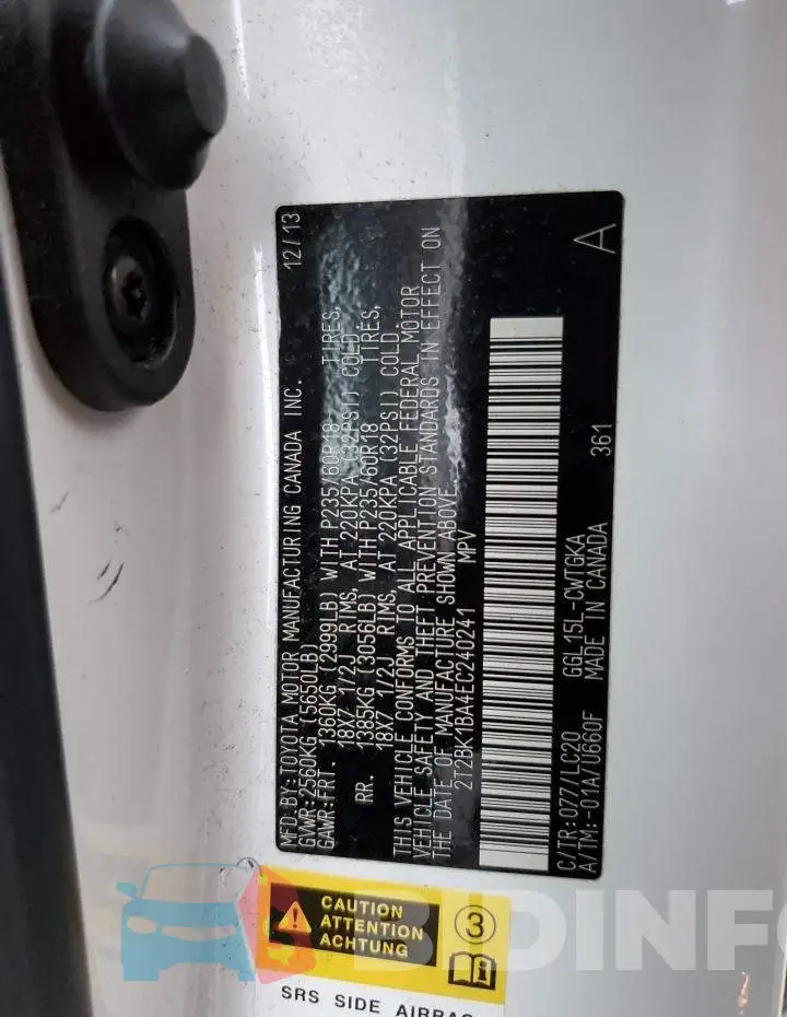 2T2BK1BA4EC240241 Photo# 13