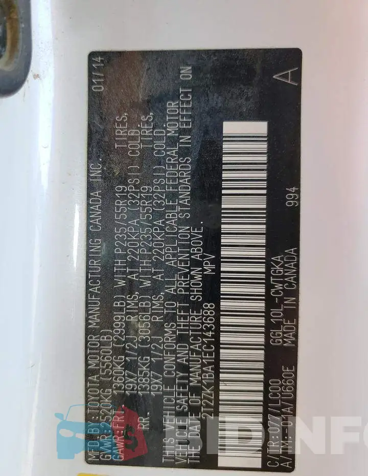 2T2ZK1BA1EC143688 Photo# 10