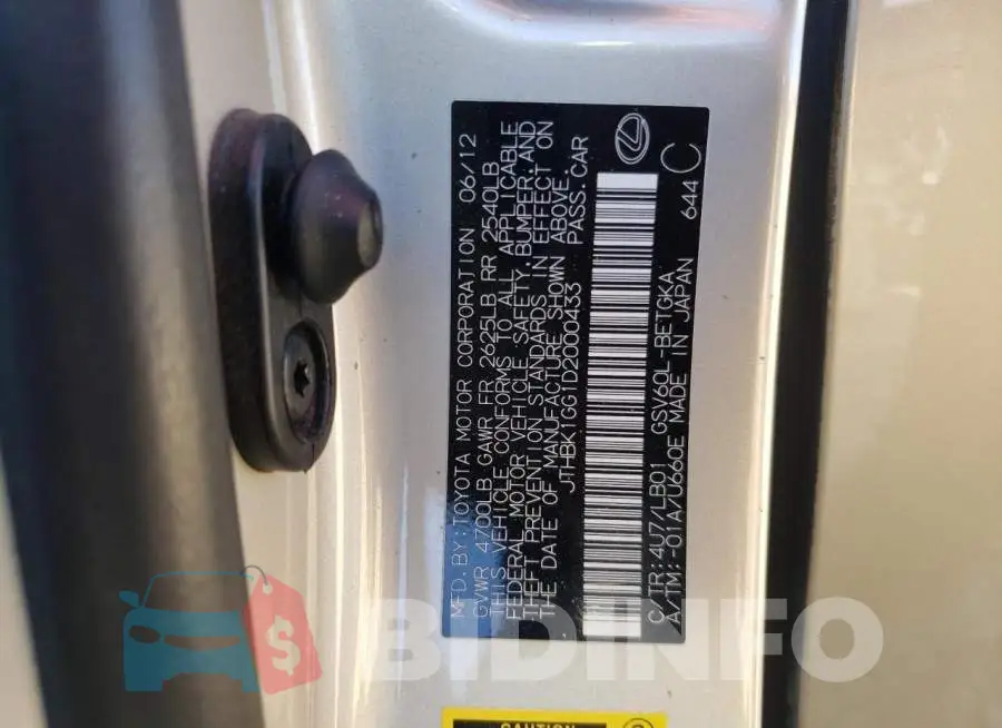 JTHBK1GG1D2000433 Photo# 10
