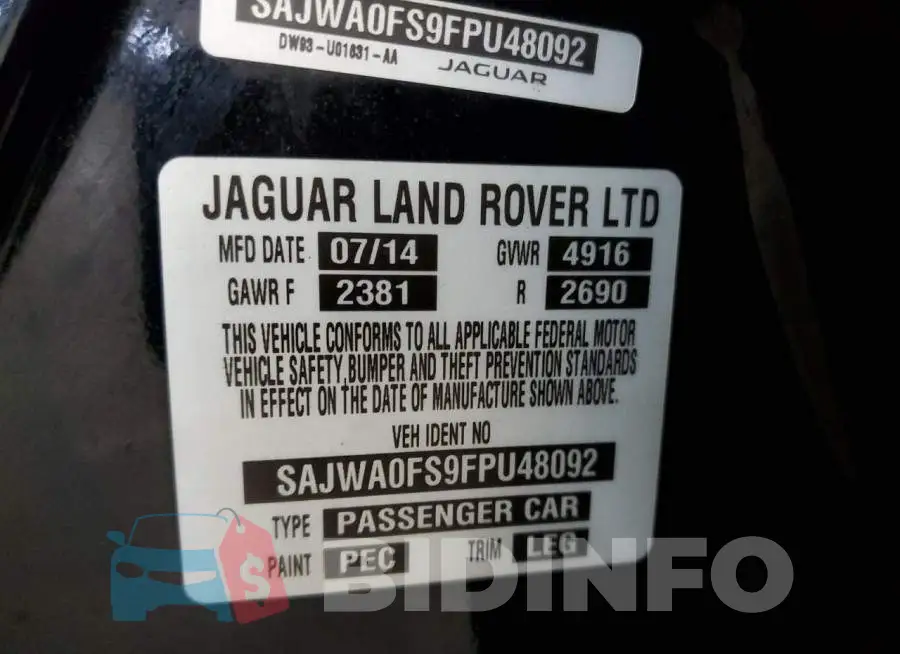 SAJWA0FS9FPU48092 Photo# 10