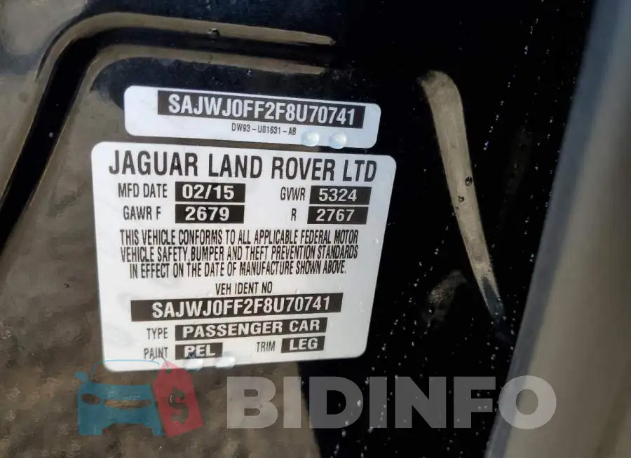 SAJWJ0FF2F8U70741 Photo# 10