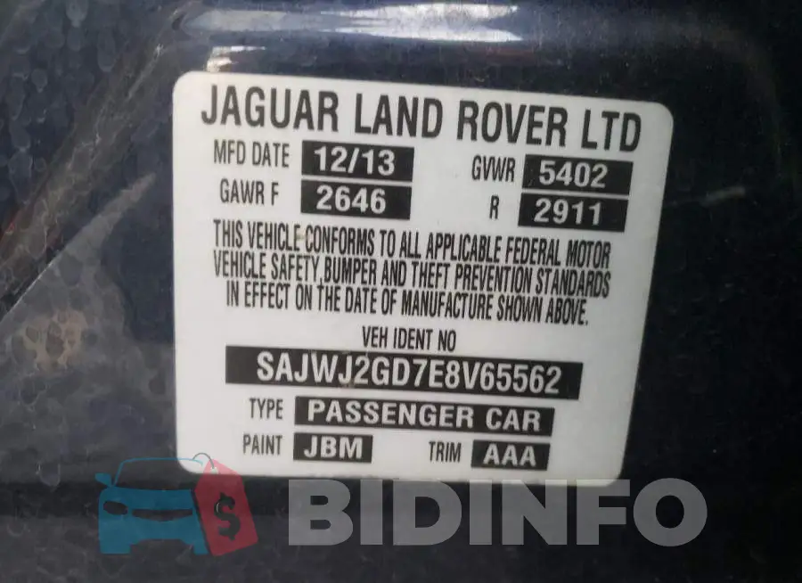 SAJWJ2GD7E8V65562 Photo# 12