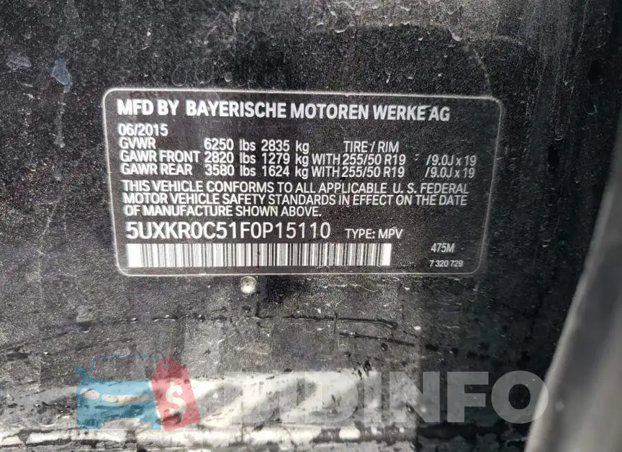 5UXKR0C51F0P15110 Photo# 10
