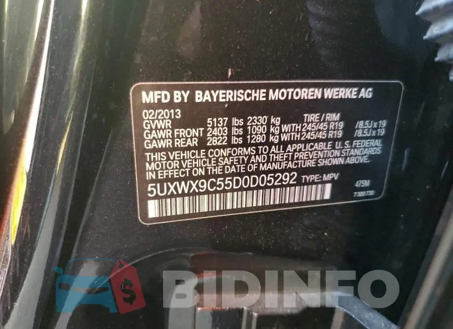 5UXWX9C55D0D05292 Photo# 10