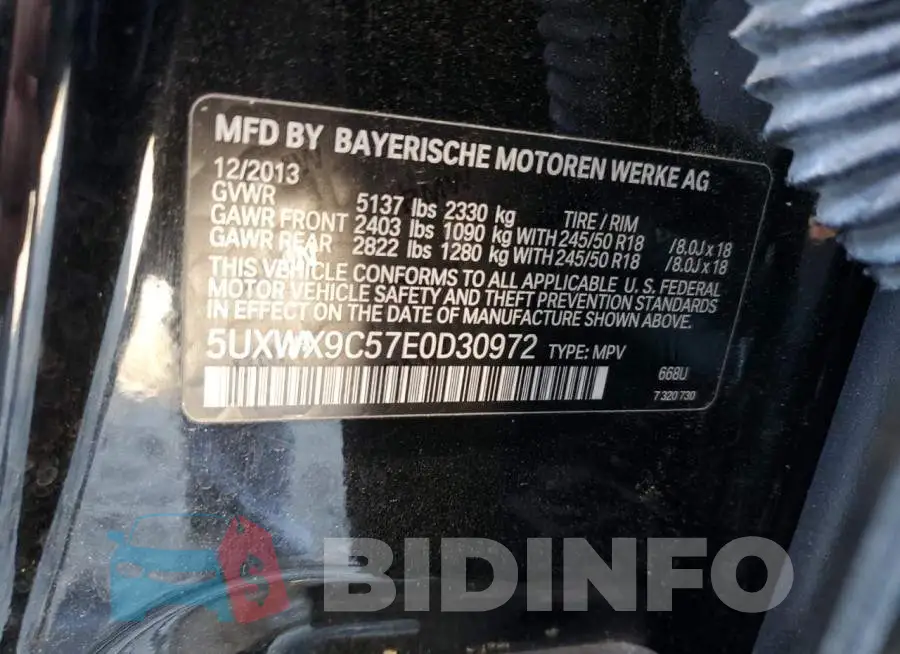 5UXWX9C57E0D30972 Photo# 13