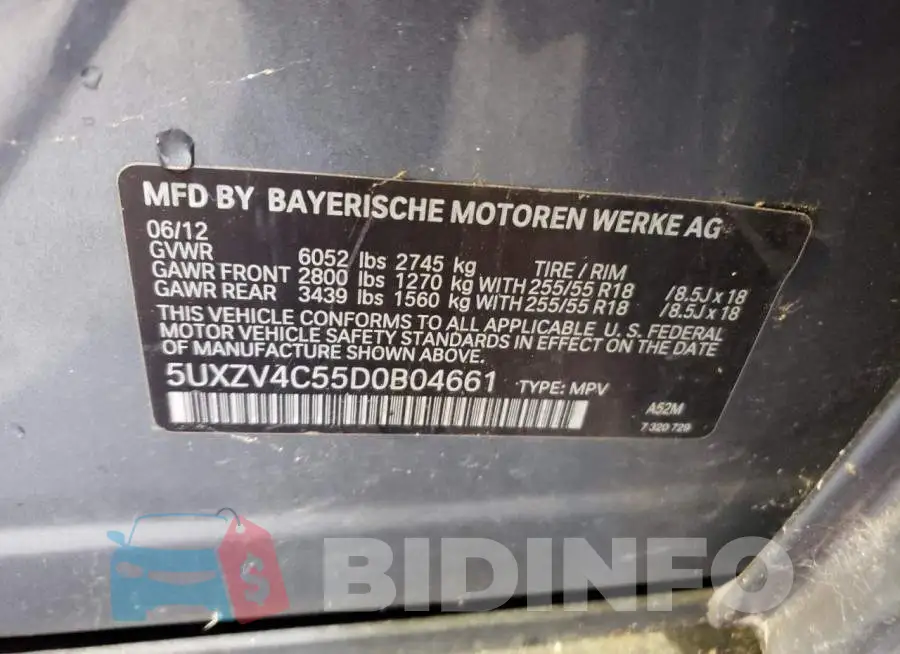 5UXZV4C55D0B04661 Photo# 10