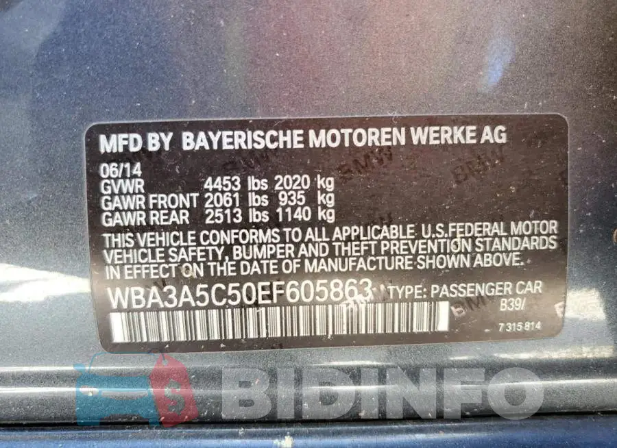 WBA3A5C50EF605863 Photo# 10