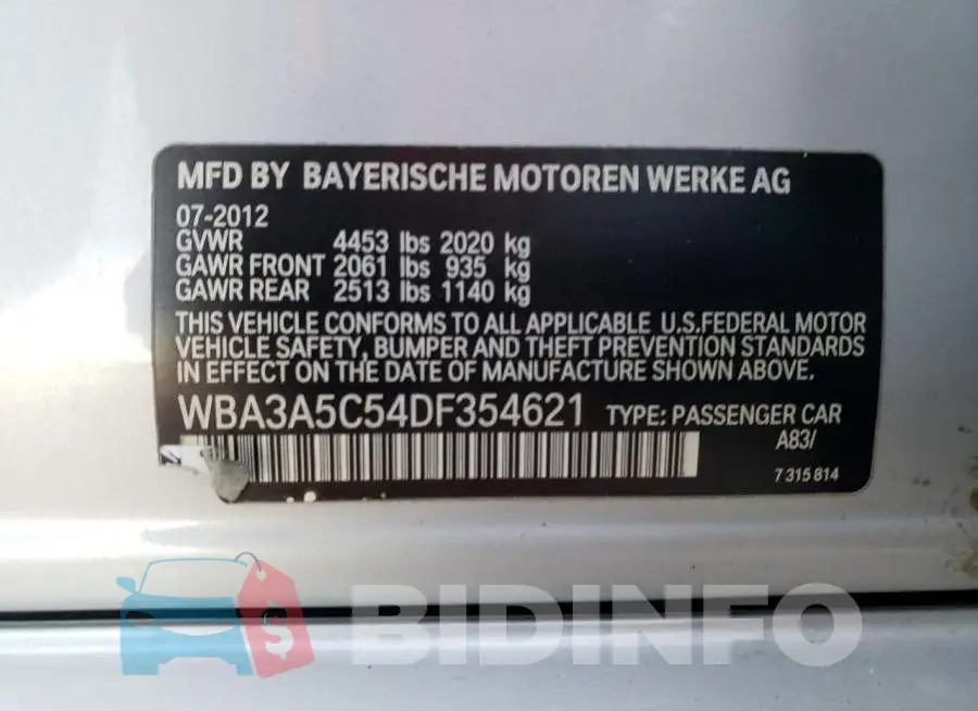 WBA3A5C54DF354621 Photo# 12