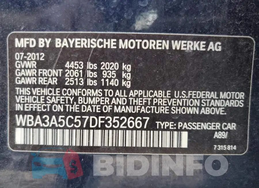 WBA3A5C57DF352667 Photo# 10