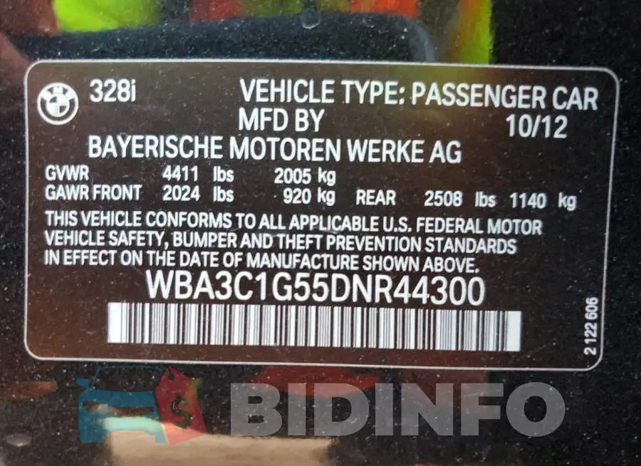 WBA3C1G55DNR44300 Photo# 12
