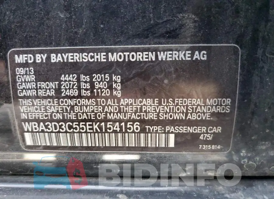 WBA3D3C55EK154156 Photo# 10