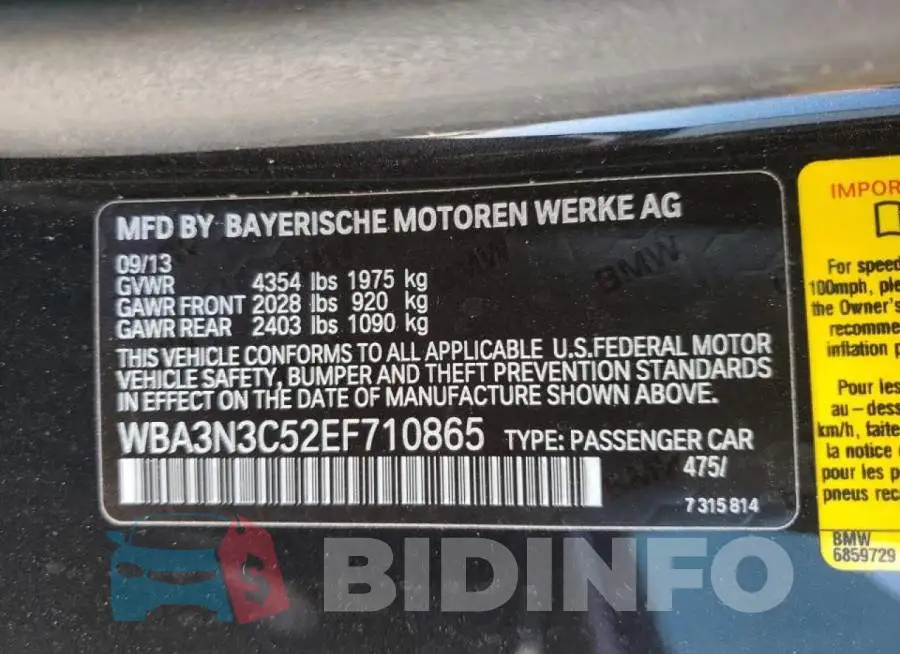 WBA3N3C52EF710865 Photo# 10