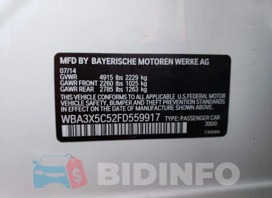 WBA3X5C52FD559917 Photo# 12