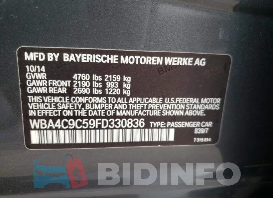 WBA4C9C59FD330836 Photo# 10