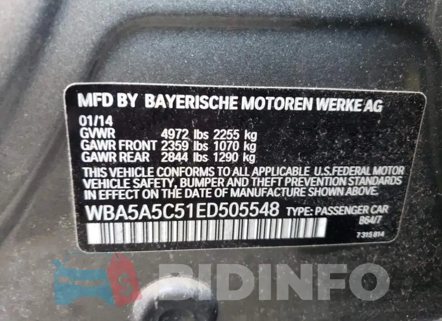 WBA5A5C51ED505548 Photo# 10