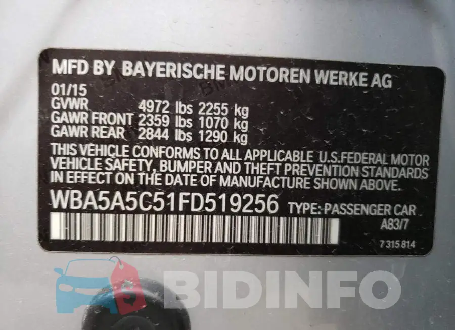 WBA5A5C51FD519256 Photo# 12