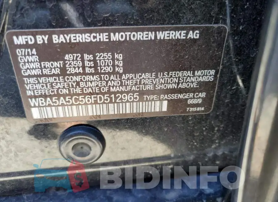 WBA5A5C56FD512965 Photo# 13