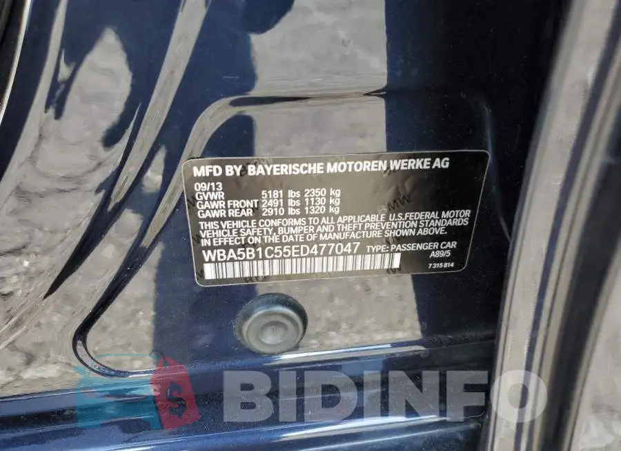 WBA5B1C55ED477047 Photo# 10