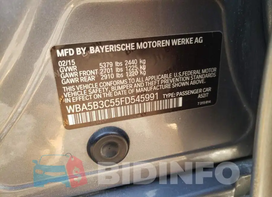 WBA5B3C55FD545991 Photo# 10