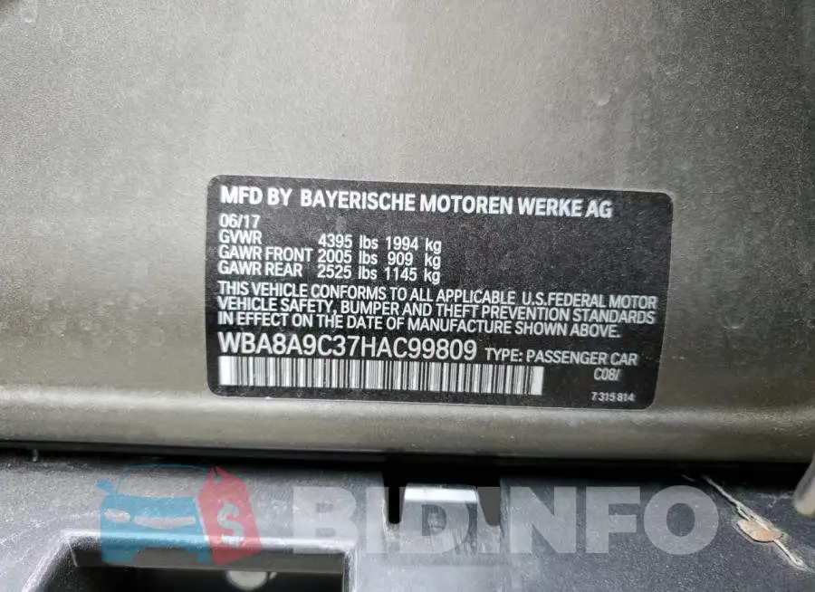 WBA8A9C37HAC99809 Photo# 10