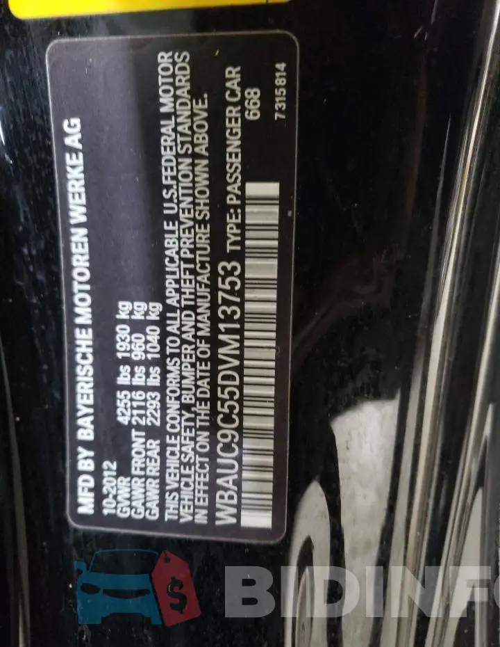 WBAUC9C55DVM13753 Photo# 10