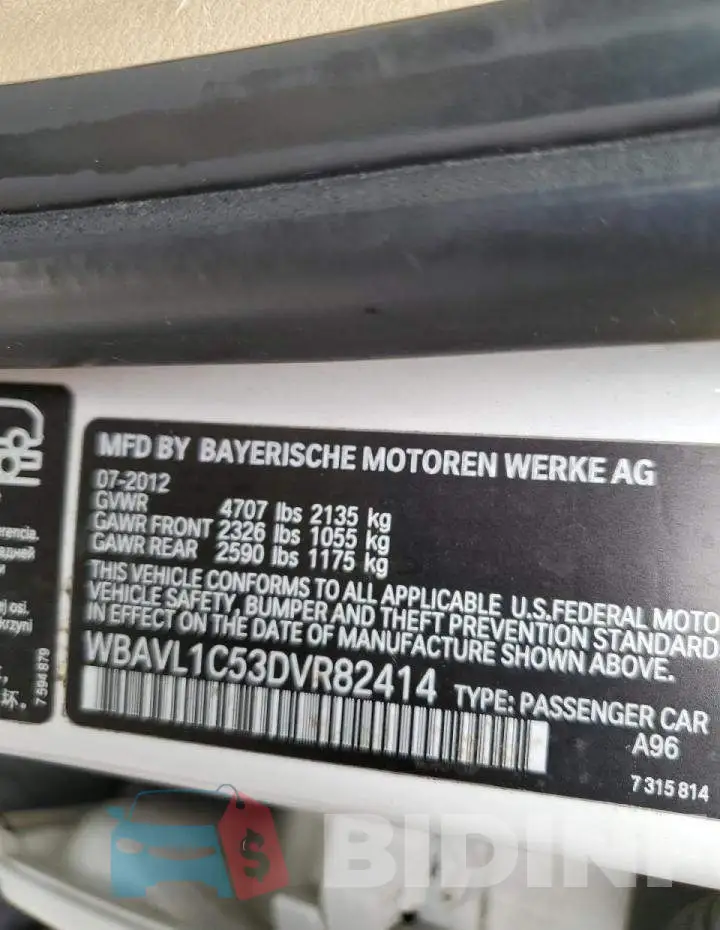 WBAVL1C53DVR82414 Photo# 10