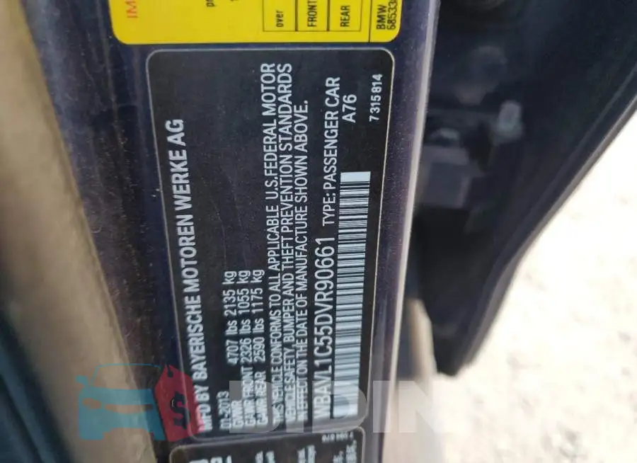 WBAVL1C55DVR90661 Photo# 12