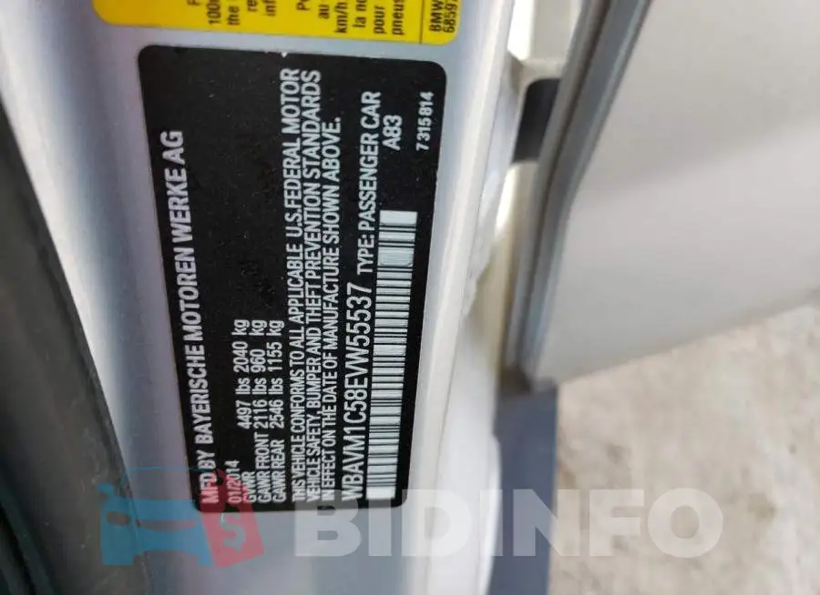 WBAVM1C58EVW55537 Photo# 10