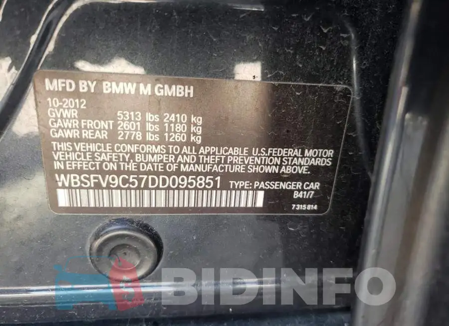 WBSFV9C57DD095851 Photo# 10